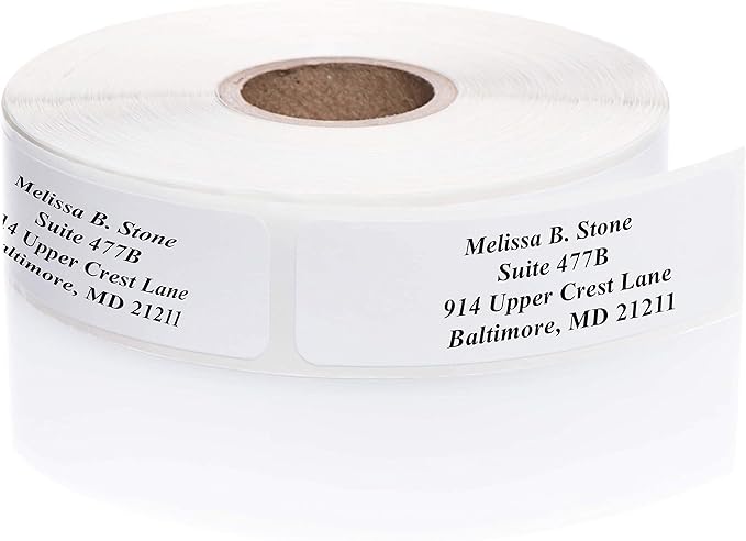 White Personalized Return Address Labels Without Dispenser - Roll of 250 Custom Stickers-DeskLoop Office