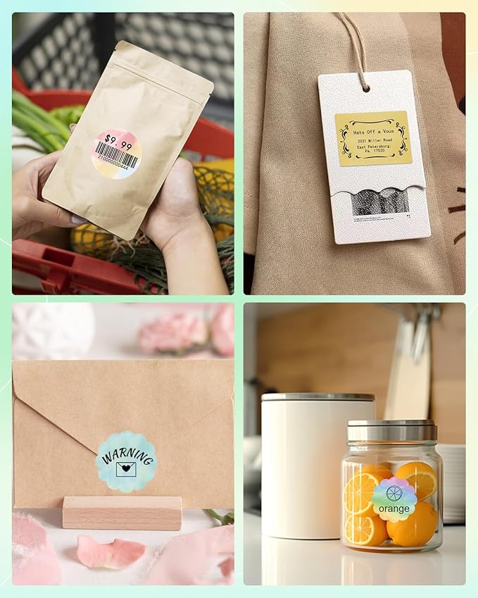 Square Thermal Label Compatible with M100/M110/M120/M260/M220/M150, 1.57'' x 1.18'' (40 x 30 mm), Sticker Thermal Labels for Logo/Thank You Label/Small Business/,230Pcs/Roll-DeskLoop Office