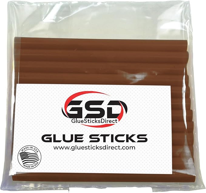 Mini Size Hot Melt Glue Sticks for Glue Gun - Bulk 4in Brown Milk Chocolate Glue Sticks - Great for Art Craft Repair & Compatible w/Most Glue Guns - 5/16" X 4" (24 Sticks) - USA Made-DeskLoop Office
