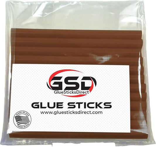 Mini Size Hot Melt Glue Sticks for Glue Gun - Bulk 4in Brown Milk Chocolate Glue Sticks - Great for Art Craft Repair & Compatible w/Most Glue Guns - 5/16" X 4" (24 Sticks) - USA Made-DeskLoop Office