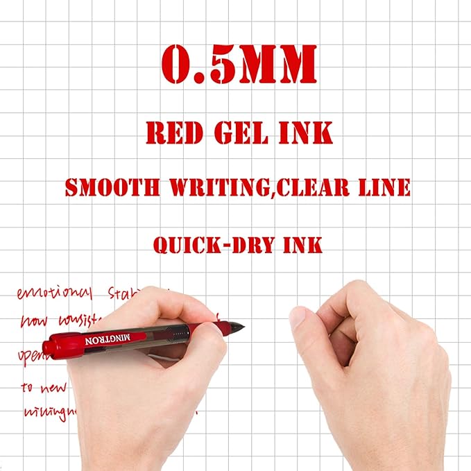 50 Pack Retractable Gel Ink Rollerball Pen, Ink Pen, Red Pen, Pen Set, Ball Pen, Bulk Pens, Journal Notebook Writing Office Supplies Pens, School Supplies, Extra Fine, 0.5MM, Red Ink-DeskLoop Office