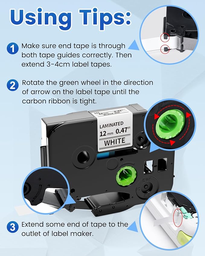4-Pack TZe TZ Tape 12mm 0.47 Laminated White TZe-231 Replace for Brother P Touch Label Tape TZe231 for Brother Label Maker Tape PT-D210 PT-D220 PT-H110 PT-D610BT PT-D600 PT-D410 PT-D400 PT-H111 PTD200-DeskLoop Office