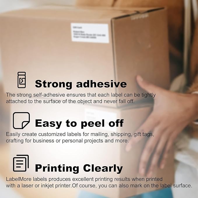 8.5" x 11" Full Sheet Labels, JIQEZNL Premium Label Sticker Paper for Laser & Inkjet Printers - 32 Sheets-DeskLoop Office