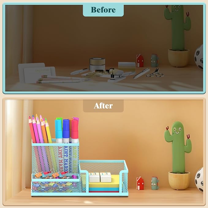SUPEASY Mesh Pen Holder Desk Organizer, Office Supplies Pencil Storage - Image 7