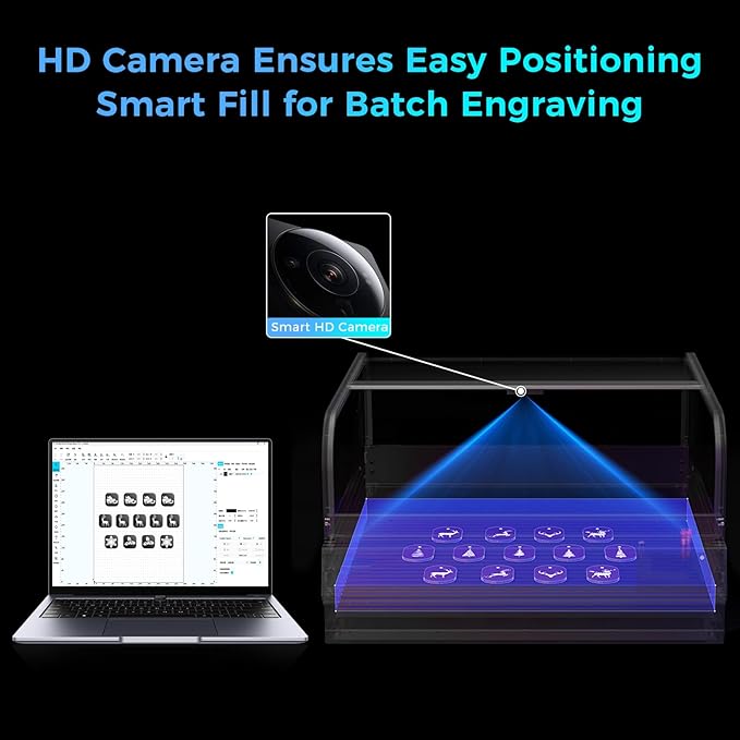 Creality Laser Engraver Faclon2 Pro S 22W Desktop Diode Laser Cutter and Engraver Machine with Enclosure,Smart Camera,Air Assist, Auto Focus Engraving Machine-DeskLoop Office