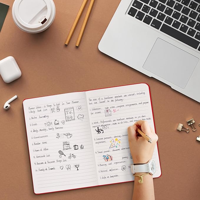 Comix 8 Pack Lined Journal Notebooks for Work, 240 Pages, 5.5"x8.3", Hardcover, A5 Medium College Ruled, Journaling Notebooks for Notes-taking, Fits for Office School Home-DeskLoop Office