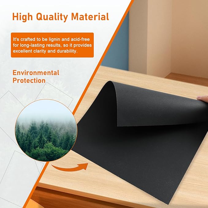 100 Sheets Black Cardstock 8.5 x 11 Certificate Paper, 92lb Heavyweight Printer Paper Card Stock for Invitatins, Crafting, Memus, DIY Making Cards, School Scrapbooking, Graduations-DeskLoop Office