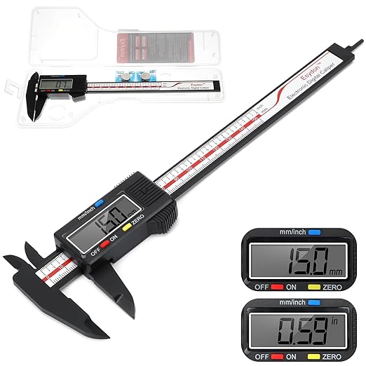 Digital Caliper, Esydon Upgraded Calipers 6 inch, Measuring Tool, Electronic Ruler, with Large LCD Screen, Auto-Off Feature, Inch and Millimeter Conversion, Plastic Case, Perfect for Household, DIY-DeskLoop Office