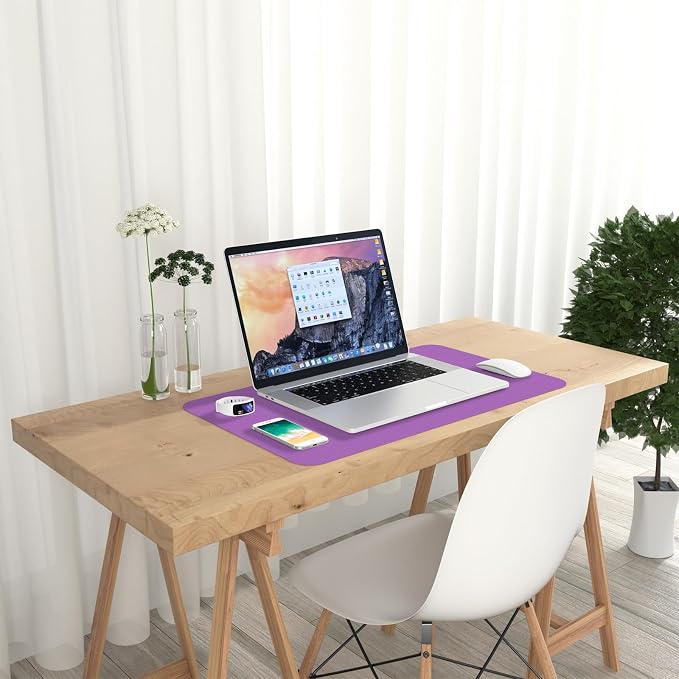 Hsurbtra Desk Pad, 23.6" x 13.8" PU Leather Desk Mat, M Extended Mouse Pad - Image 7