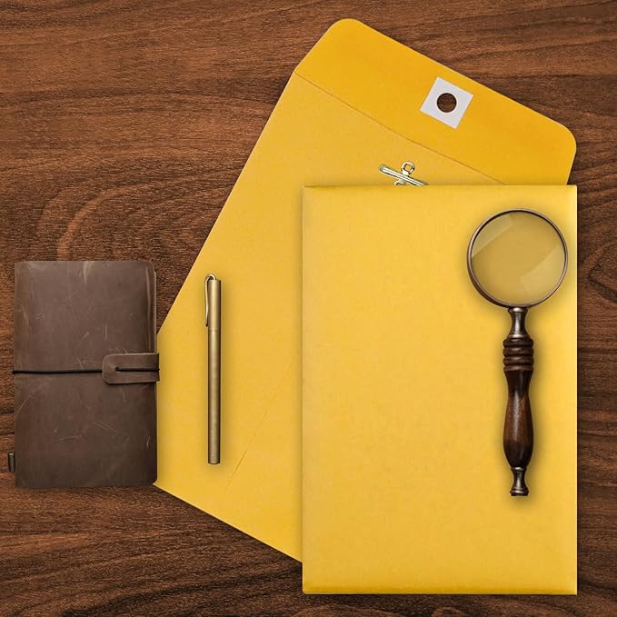 6” x 9” Clasp Envelopes with Gummed Seal Brown Kraft Catalog Envelopes Clasp Mailing Envelopes for Home, Office, Business 28 lb Kraft Paper,Pack of 50-DeskLoop Office