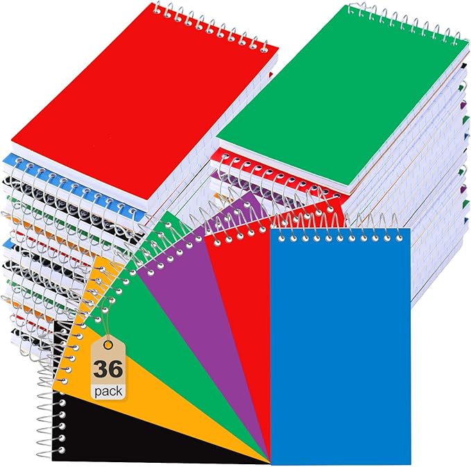 36 Pcs Small Pocket Notebooks 3 x 5 Inch Mini Memo Spiral Notepads Top Bound College Ruled Lined Note Pads for Back School Office Journaling Noting, 75 Sheets/Pad (Fresh Color)-DeskLoop Office