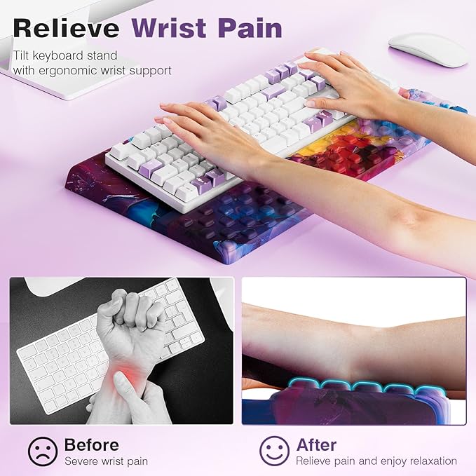 Ospelelf Keyboard Wrist Rest Comfortable Ergonomic Keyboard Stand Riser Holder Pad for Office Home-DeskLoop Office