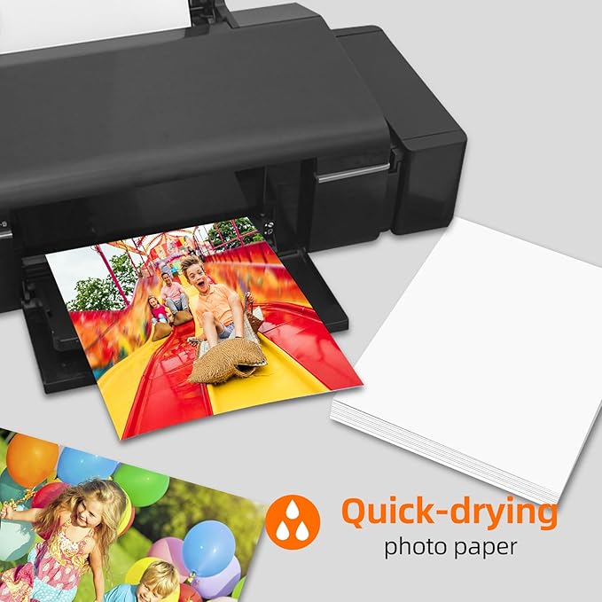 Photo Paper Single-Sided High Gloss,8x11.5 Inch, Pack of 20 Sheets, 200 g/㎡, White,Fits for Thermal Sublimation, Inkjet, laser and photo Printers, No Color Difference-DeskLoop Office