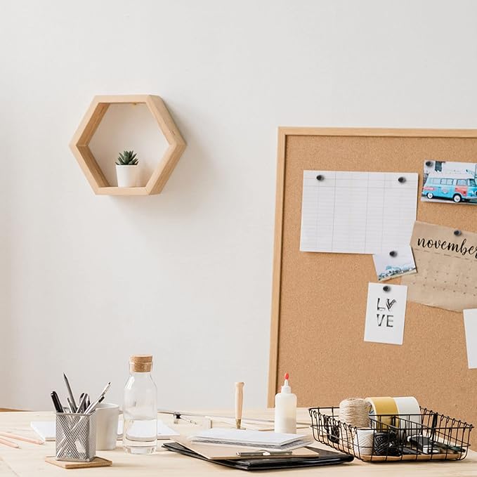 Black Push Pins for Cork Board,Flat Thumb Tacks for Wall Hangings,120 Pcs Flat Head Push Pins for Bulletin Board Plastic Thumb Tacks Steel Point in Reusable Box-DeskLoop Office