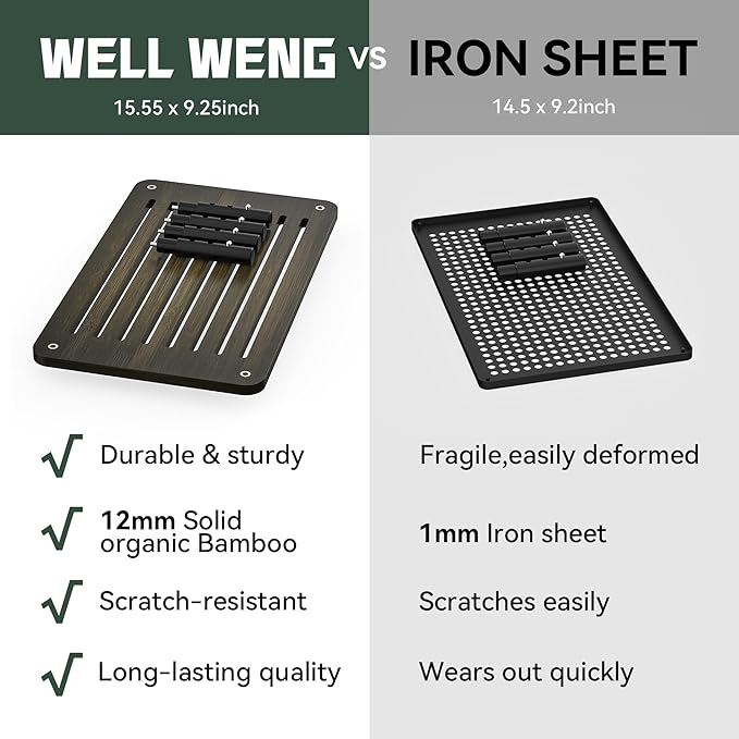 Bamboo Monitor Stand Riser, 4 Adjustable Height, 15.55x9.25 Laptop Stand with Airflow Vents, Desk Organizer for Computer, PC, Printer (Wenge)-DeskLoop Office