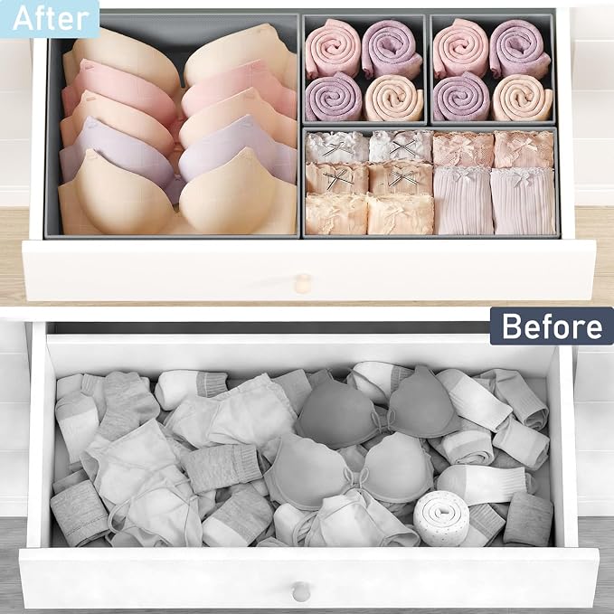 DIMJ Drawer Organizer Clothes, Foldable Closet Organizers and Storage, Fabric - Image 6