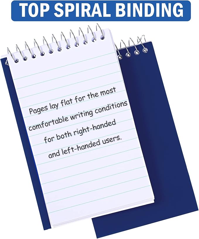 100 Pieces Spiral Memo Pads Bulk 3 x 5 Inch Small Note Pads Top Bound Lined College Ruled Paper Mini Notepad Pocket Spiral Notebooks for School Office Home Supplies, 75 Sheets (Bright Colors)-DeskLoop Office