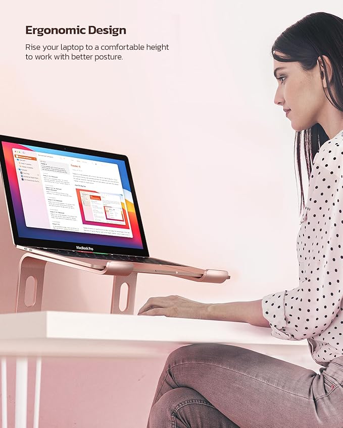 Nulaxy Laptop Stand, Ergonomic Aluminum Laptop Computer Stand, Detachable - Image 6