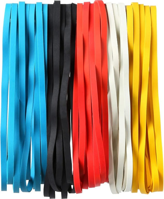 AMUU Rubber Bands Trash Can rubber bands 50 Pack 8inch Big Large Garbage Can Rubber Bands Elastic Rubber Bands for Office Supplies File Folders Box Books gifts Notebook 5 Colors-DeskLoop Office