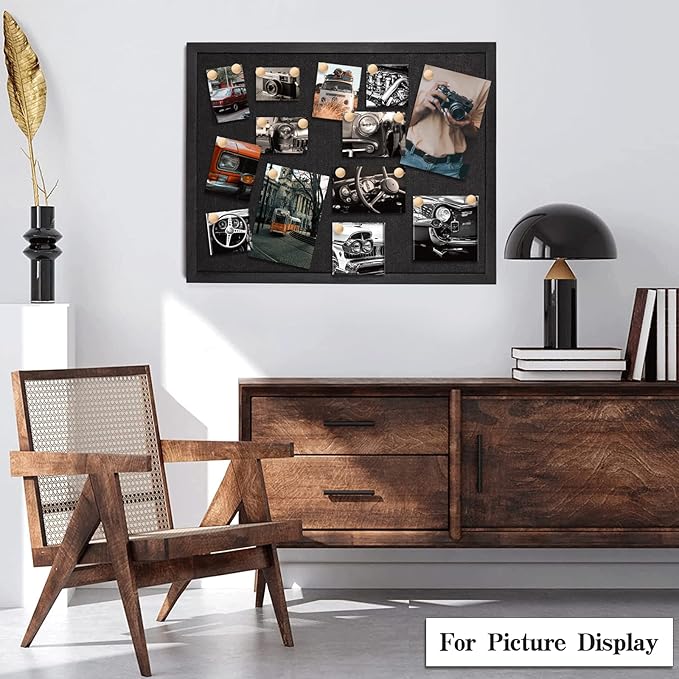 Miratino Large Bulletin Board, 23 "x17 Black Cork Boards for Walls with Frame, Pin Display Board Vision Board for Home School Office Decor-DeskLoop Office