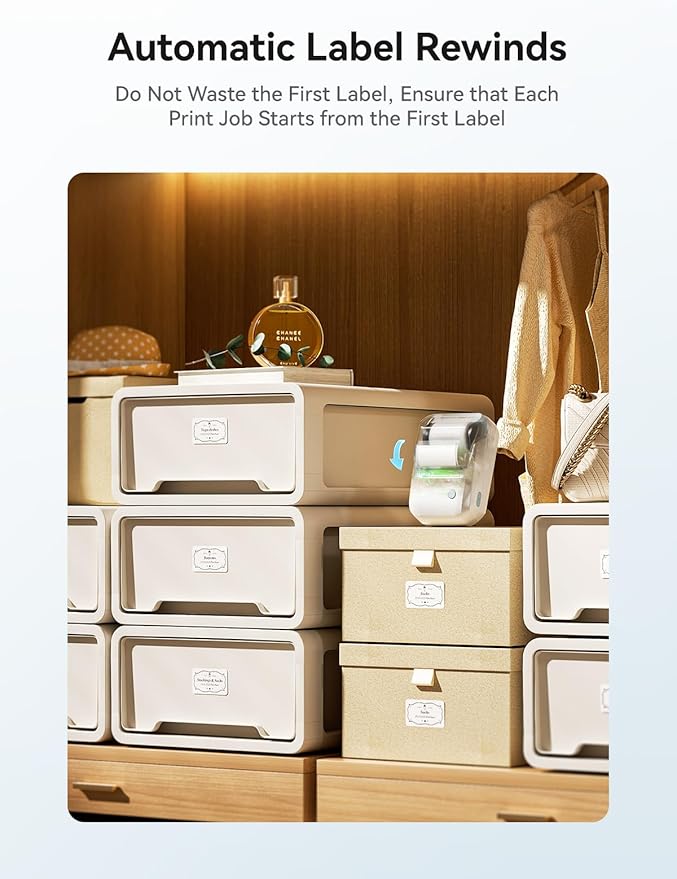 NIIMBOT Label Maker Machine with Tape, B1 Bluetooth Label Printer, 2 Inch Large Waterproof Label, Inkless Thermal Label Maker for Kids School Items, Classroom Teacher, Light Blue-DeskLoop Office