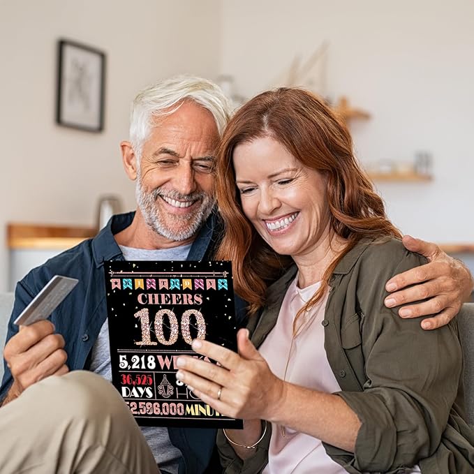 100th Birthday Card, 100th Birthday Decorations for Women, 100th Birthday Gifts for Grandma, Back in 1925 Birthday Card, Rose Gold