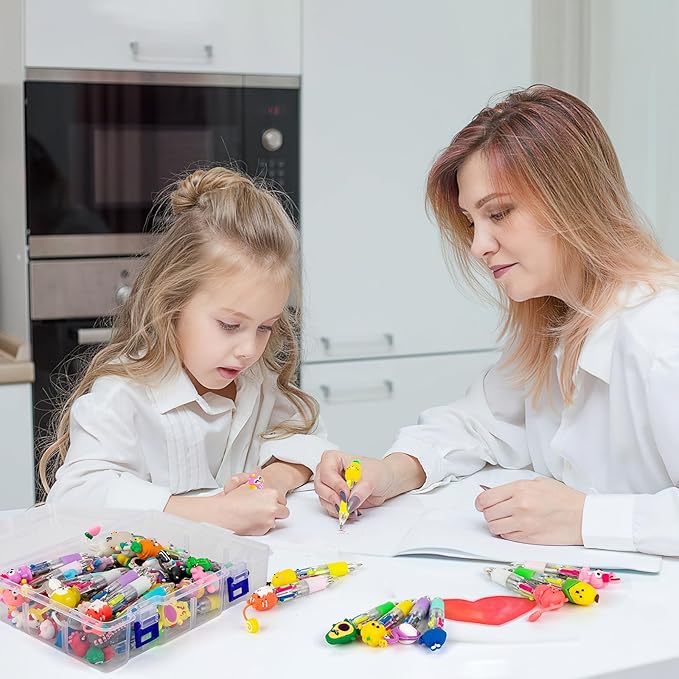 Multicolor Pen in One - Cute Pens for Kids - 60-Pack Multicolor Pens, Perfect for Birthdays and Children's Parties - Delightful Multi Color Pen Gifts-DeskLoop Office