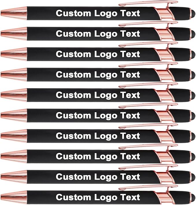 Custom Engraved Ballpoint Pens Bulk, Personalized with Name/Logo, Black or Blue Ink, Smooth Writing for Office, School, Business, Church, Reunion 20 Pcs Black-DeskLoop Office