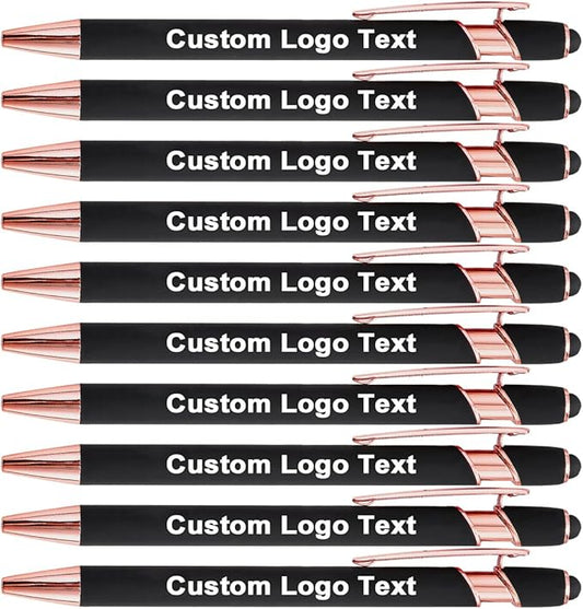 Custom Engraved Ballpoint Pens Bulk, Personalized with Name/Logo, Black or Blue Ink, Smooth Writing for Office, School, Business, Church, Reunion100 Pcs Black-DeskLoop Office