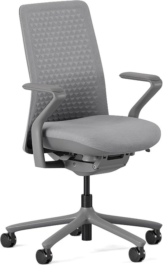 Branch Verve Chair - High Performance Executive Office Chair with Contoured Seat Back and Adjustable Lumbar Rest - High Density Foam Cushion with Aluminum Base - Up to 275 lbs - Lunar-DeskLoop Office