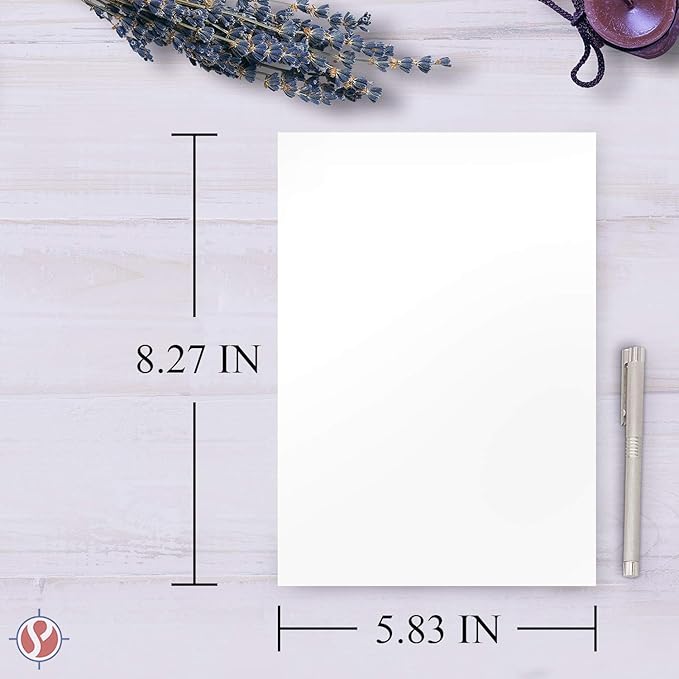 A5 Premium White Cardstock| For Copy, Printing, Writing | 5.83" x 8.27" inches (148 x 210 mm - Half of A4) | 100 Sheets Per Pack | 100 lb-DeskLoop Office