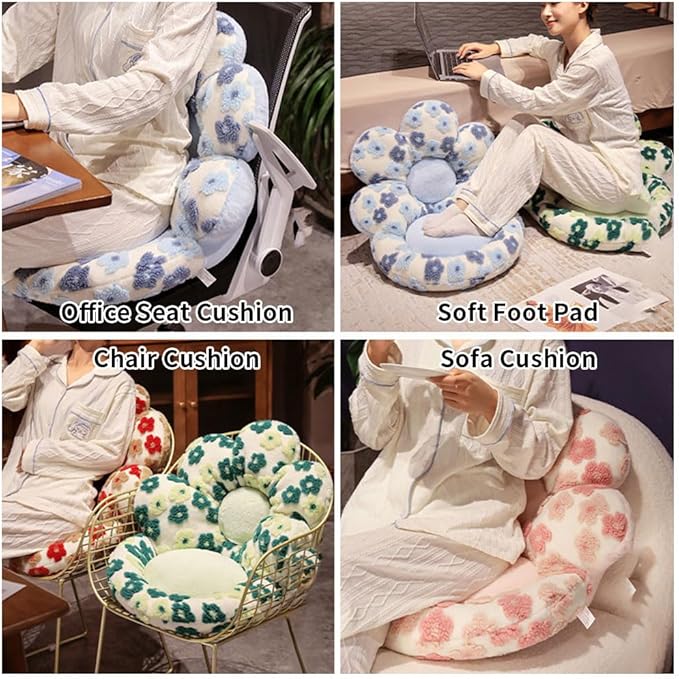 Flower Chair Cushion with Backrest Comfortable Office Chair Pad Student - Image 7