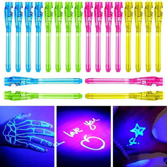 20 Pieces Invisible Ink Pen with UV Light Spy Pen Magic Marker for Kids Party Favors Ideas Gifts Easter Day Halloween Christmas Gifts-DeskLoop Office