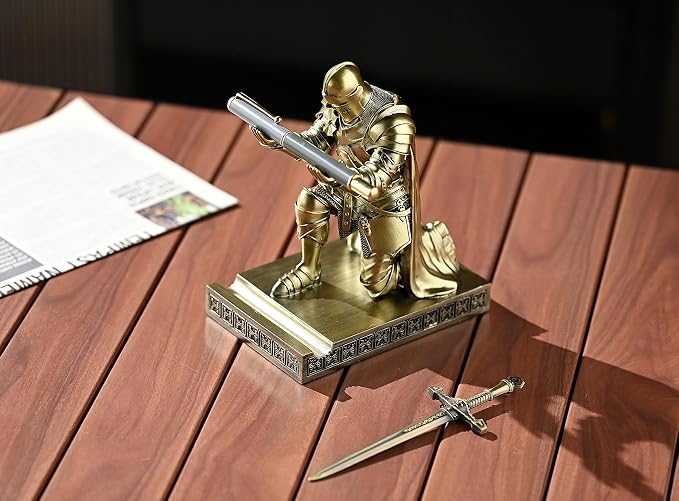 Amoysanli Medieval Armored Warrior Wearing Outerwear, Mobile Phone Stand Knight - Image 7