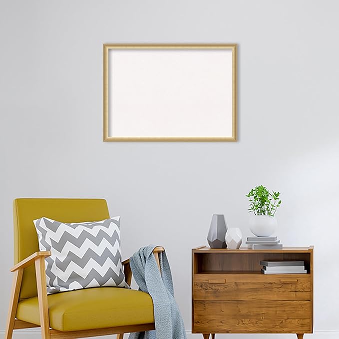 Amanti Art White Cork Board for Wall, 22x30 Vision Board with Gold Frame, Medium Corkboard Office Decor for Home Organization, Casual Corkboard Pinboard to display items for home organization-DeskLoop Office