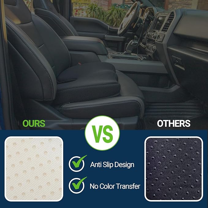 Gel Seat Cushion for Car Office - Memory Foam Pain Relief Chair Pillow Cushions - Tailbone Sciatica Coccyx Butt Lumbar Support Pad for Sitting Driving Traveling, Mesh, Black-DeskLoop Office