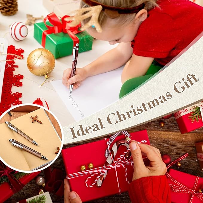 50 Pack Bible Verse Bamboo Retractable Ballpoint Pens Christian Inspirational Bible Verse Ballpoint with Black Ink Pen for Journal Writing Office Supplies Religious Gifts for Men Women(Wood Color)-DeskLoop Office