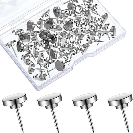 30 Pieces Push Pins, Metal Thumb Tacks for Picture Photo Hanging, Wall Pins for Board Posters Bulletin Maps, Wall Tack for Office Home Decorative-DeskLoop Office