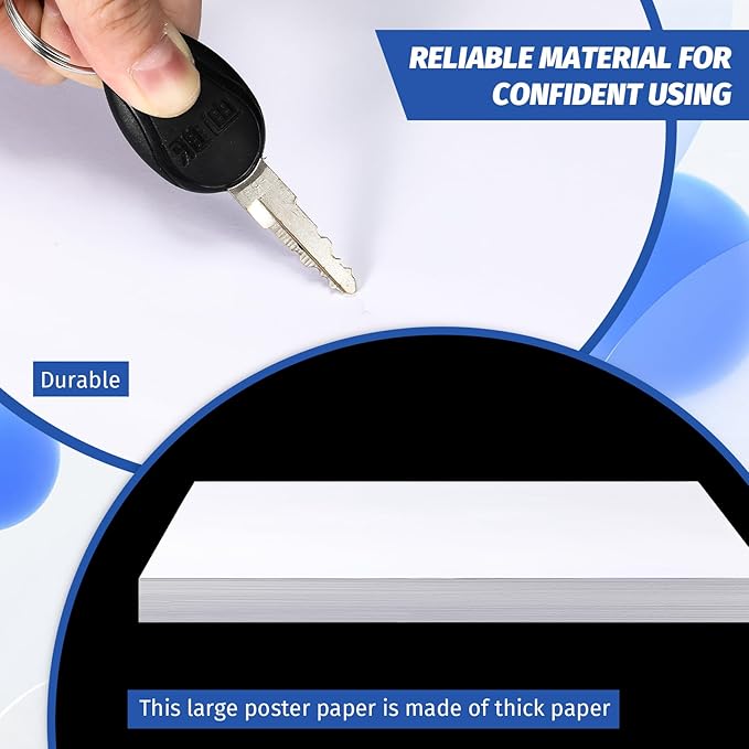 100 Pcs Printer Paper 11 x 17 Inch Copy Paper 52 lb Glossy Paper Heavy Weight Cardstock Tabloid Paper Heavy Card Stock for Presentation Laser Back to School Office Supplies(White)-DeskLoop Office