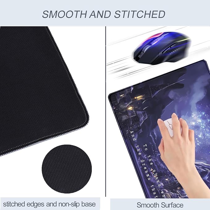 Purple Velaris Desk Mat Acotar Desk Mat Night Castle Fantasy Mouse Pad Large - Image 6