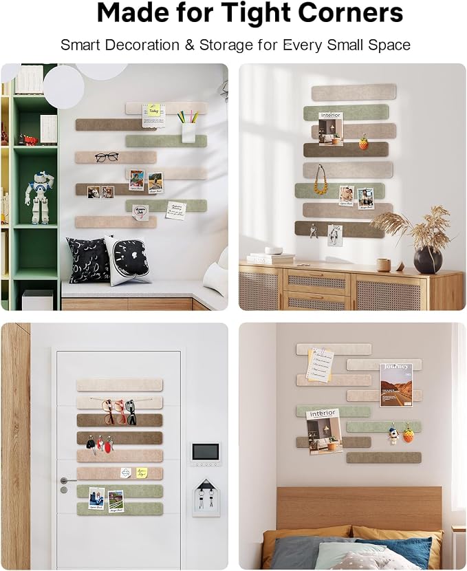 Small Cork Bulletin Board Tiles, Felt Wall Decor and Office Desk Accessories - Image 7
