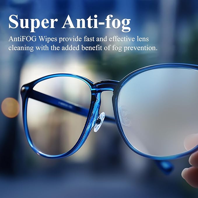 (200 PCS) Anti-Fog Lens Wipes Pre-Moistened Anti-Fog Wipes| Glasses Cleaner Safely Cleans Glasses, Sunglasses, Phone Screen, Electronics & Camera Lens-DeskLoop Office