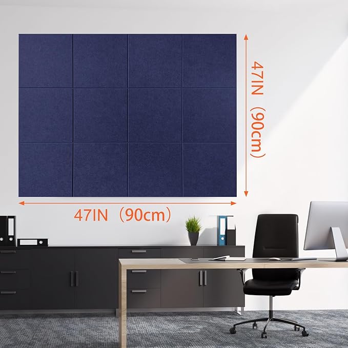 Cork Boards for Walls 48" x 36" Felt Board Alternative, 12 Pack Felt Wall Tiles Bulletin Board, Large Cork Board for Office Pin Board Tack Board Cork Boards-DeskLoop Office