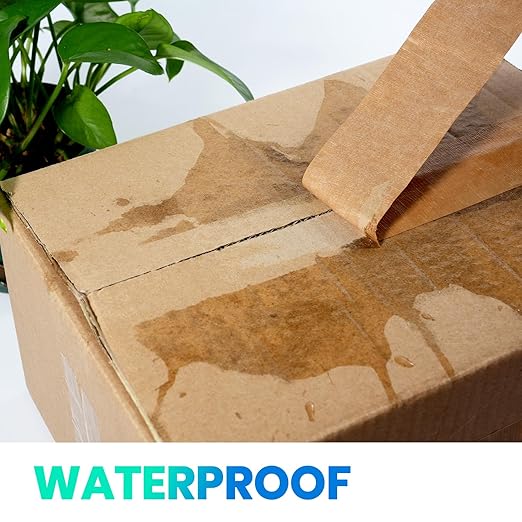 ADHES Heavy Duty Kraft Paper Tape, 7.5mil, 2 Inch x 55 Yards x 12 Rolls, Biodegradable Paper Packing Tape Writable & Uncoated Brown Packing Tape for Shipping, Moving, Sealing-DeskLoop Office