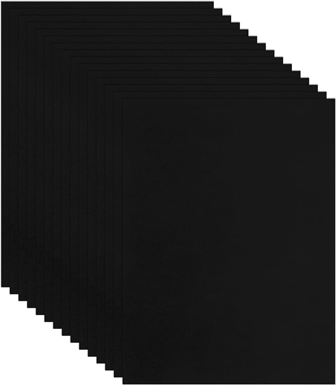 40 Sheets Black Cardstock 8.5 x 11 Printer Paper, 75lb Heavyweight Black Construction Paper Card Stock for Invitatins, Crafting, Memus, DIY Making Cards, School Scrapbooking-DeskLoop Office