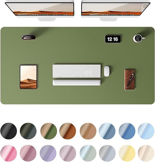 YSAGi Leather Desk Protector, Office Mat, Large Mouse Mat, Non-Slip PU Leather Blotter, Laptop Desk, Waterproof Writing Pad for Office and Home (Green, 47.2" x 23.6")-DeskLoop Office