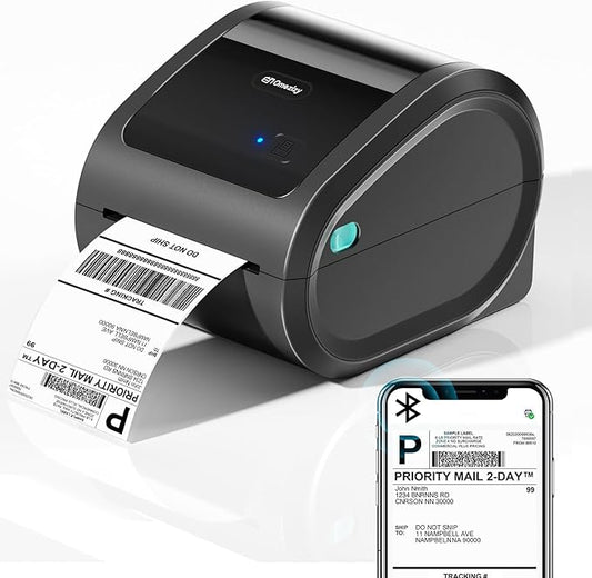 Bluetooth Thermal Label Printer 4x6 - D520BT Thermal Shipping Label Printer for Small Business, Wireless Label Printer with Built-in Label Holder, Compatible with USPS, Shopify-DeskLoop Office