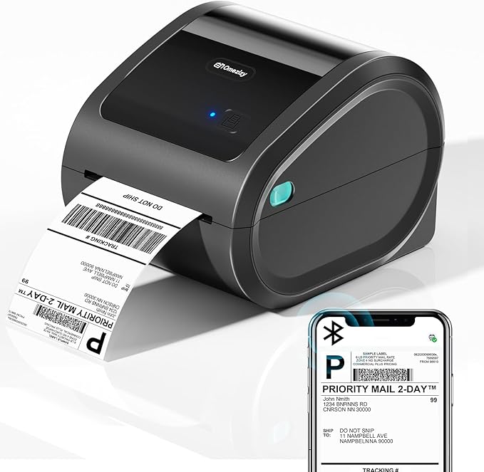 Bluetooth Thermal Label Printer 4x6 - D520BT Thermal Shipping Label Printer for Small Business, Wireless Label Printer with Built-in Label Holder, Compatible with USPS, Shopify-DeskLoop Office