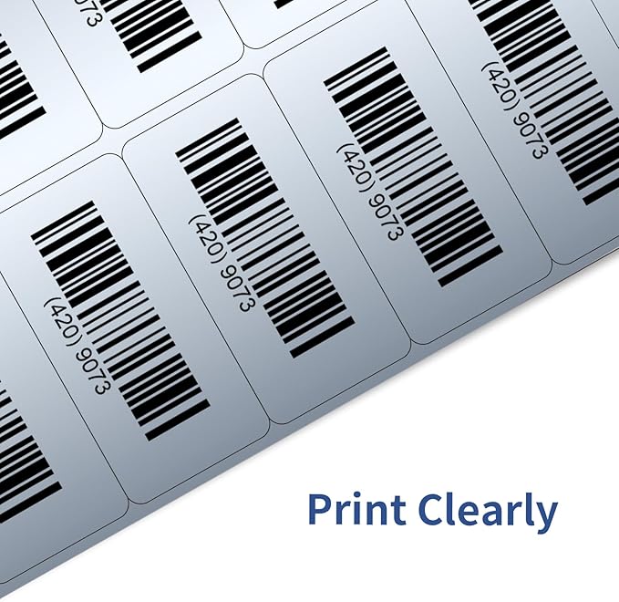 STARLIBOO Shipping Labels Stickers, 2"×4" Printable Silver Mailing Labels for Laser/Inkjet Printing- Matte Silver, Permanent Adhesive Sticker-DeskLoop Office