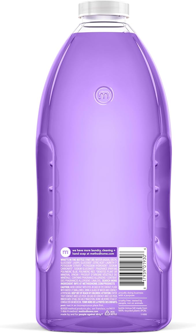 Method All-Purpose Cleaner Refill, French Lavender, Plant-Based and Biodegradable Formula Perfect for Most Counters, Tiles, Stone, and More, 68 Fl Oz bottles, (Pack of 6)-DeskLoop Office